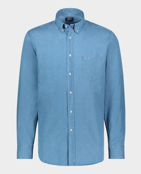 Camicia Uomo C0P3030 button down Celeste PAUL & SHARK- Francavilla Moda
